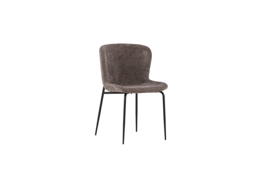 VENTURE DESIGN Modesto spisebordsstol - mrkegr bouclé og sort stl
