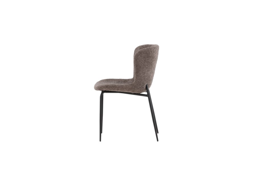 VENTURE DESIGN Modesto spisebordsstol - mrkegr bouclé og sort stl