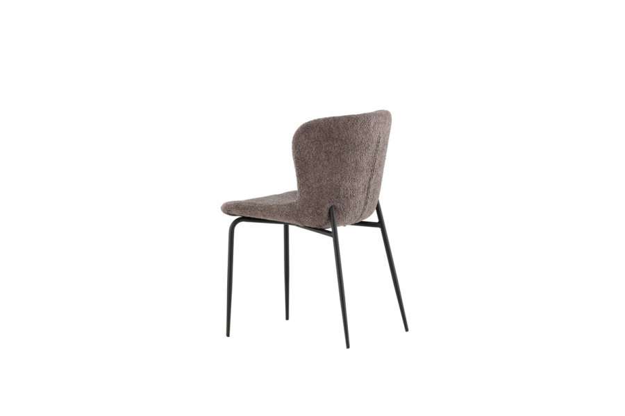 VENTURE DESIGN Modesto spisebordsstol - mrkegr bouclé og sort stl
