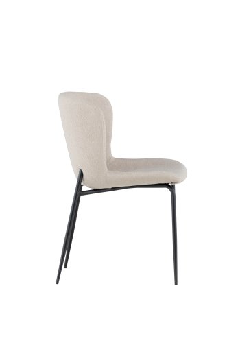 VENTURE DESIGN Modesto spisebordsstol - beige bouclé og sort stl