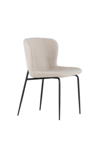 VENTURE DESIGN Modesto spisebordsstol - beige bouclé og sort stl