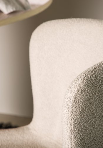 VENTURE DESIGN Modesto spisebordsstol - beige bouclé og sort stl