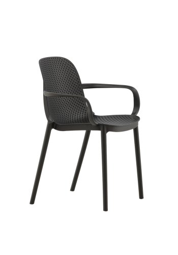 VENTURE DESIGN Baltimore spisebordsstol, m. armln - sort plastik