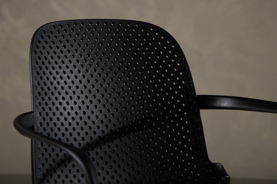 VENTURE DESIGN Baltimore spisebordsstol, m. armln - sort plastik