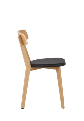 VENTURE DESIGN Sanjos spisebordsstol - sort PU og natur stl