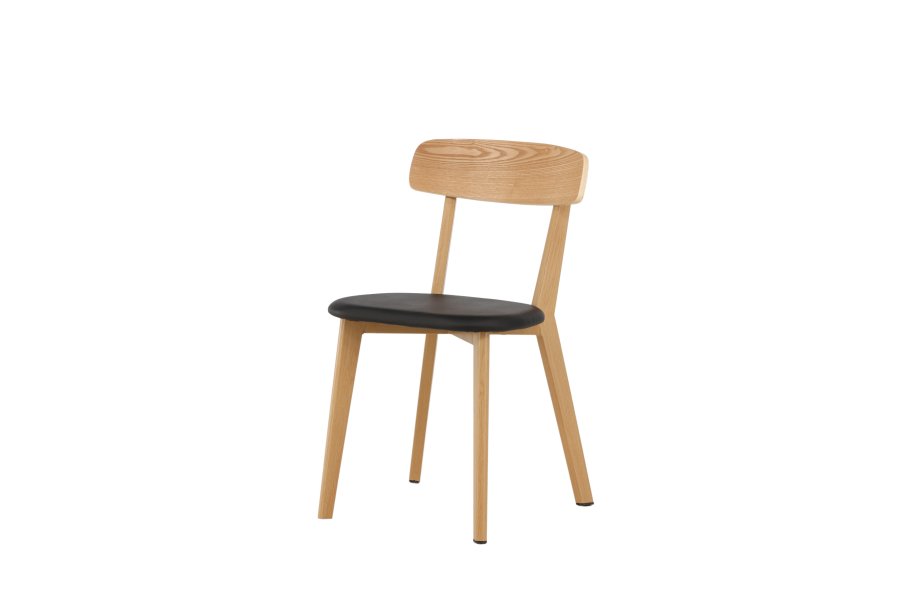 VENTURE DESIGN Sanjos spisebordsstol - sort PU og natur stl