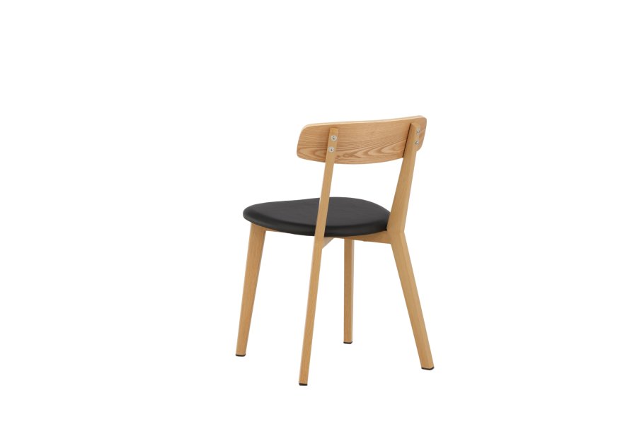 VENTURE DESIGN Sanjos spisebordsstol - sort PU og natur stl