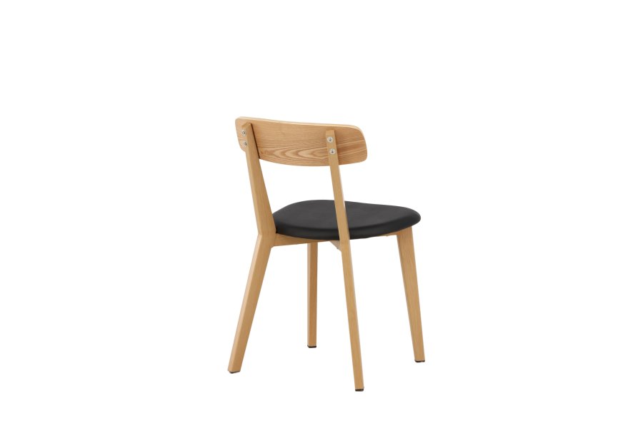 VENTURE DESIGN Sanjos spisebordsstol - sort PU og natur stl