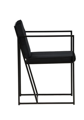 VENTURE DESIGN Richmond spisebordsstol, m. armln - sort fljl og sort stl