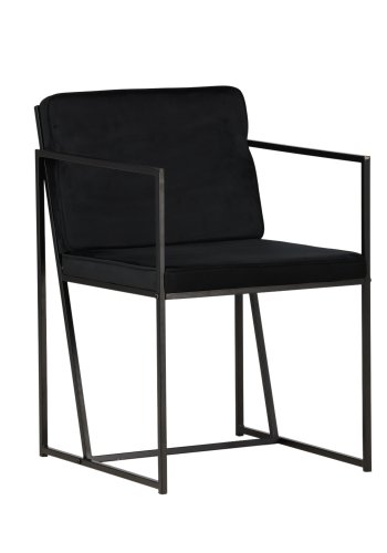 VENTURE DESIGN Richmond spisebordsstol, m. armln - sort fljl og sort stl