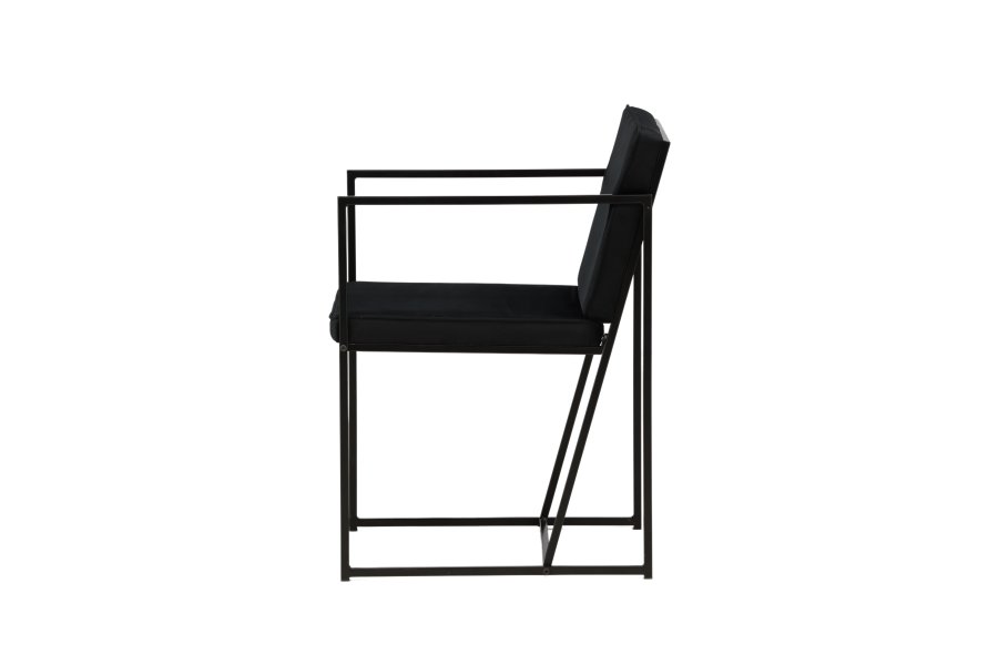 VENTURE DESIGN Richmond spisebordsstol, m. armln - sort fljl og sort stl