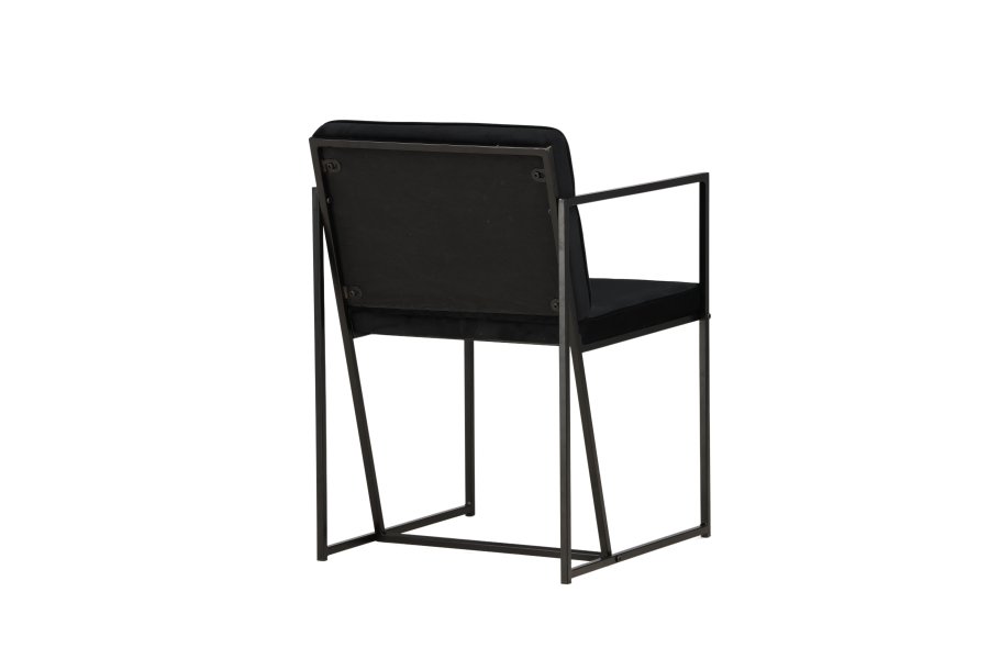 VENTURE DESIGN Richmond spisebordsstol, m. armln - sort fljl og sort stl