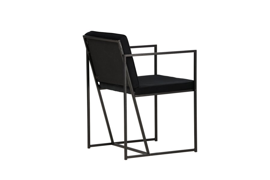 VENTURE DESIGN Richmond spisebordsstol, m. armln - sort fljl og sort stl