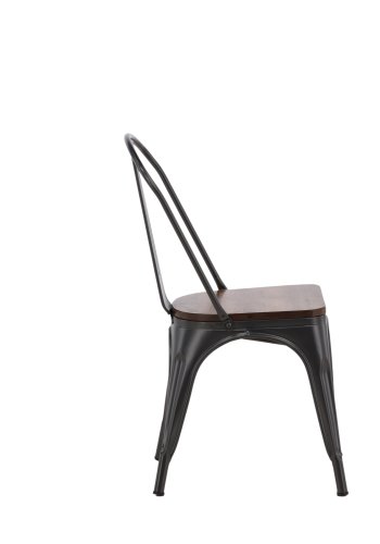 VENTURE DESIGN Tempe spisebordsstol - mrkebrun MDF og mrkegr stl