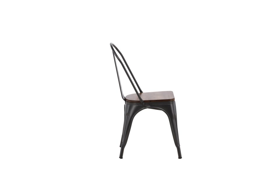 VENTURE DESIGN Tempe spisebordsstol - mrkebrun MDF og mrkegr stl