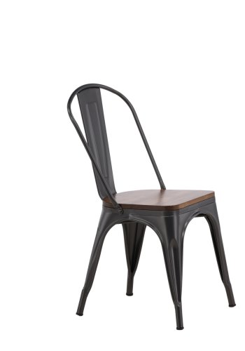 VENTURE DESIGN Tempe spisebordsstol - mrkebrun MDF og mrkegr stl