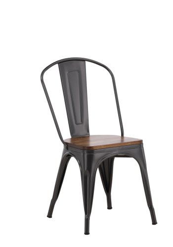 VENTURE DESIGN Tempe spisebordsstol - mrkebrun MDF og mrkegr stl