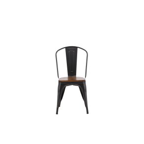 VENTURE DESIGN Tempe spisebordsstol - mrkebrun MDF og mrkegr stl