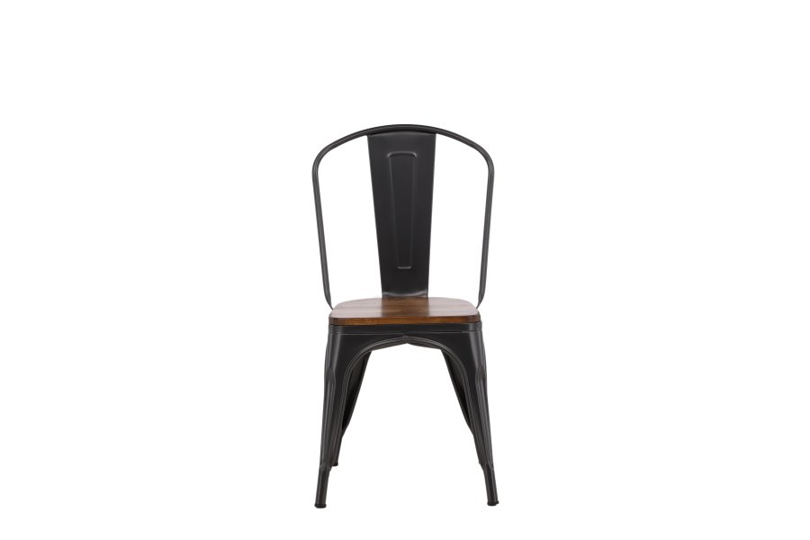 VENTURE DESIGN Tempe spisebordsstol - mrkebrun MDF og mrkegr stl