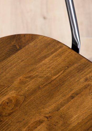 VENTURE DESIGN Tempe spisebordsstol - mrkebrun MDF og mrkegr stl