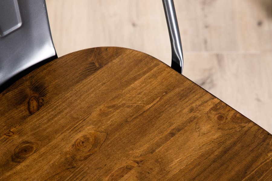 VENTURE DESIGN Tempe spisebordsstol - mrkebrun MDF og mrkegr stl