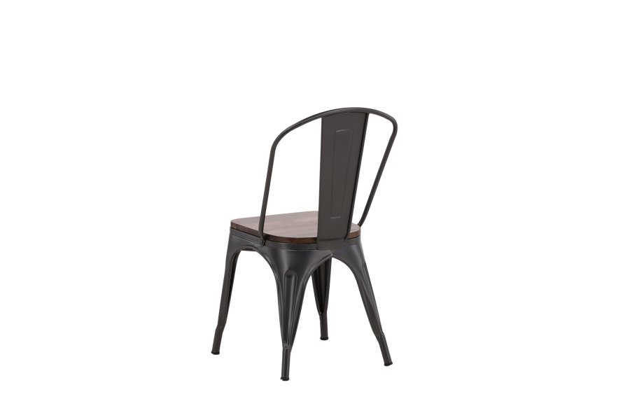 VENTURE DESIGN Tempe spisebordsstol - mrkebrun MDF og mrkegr stl