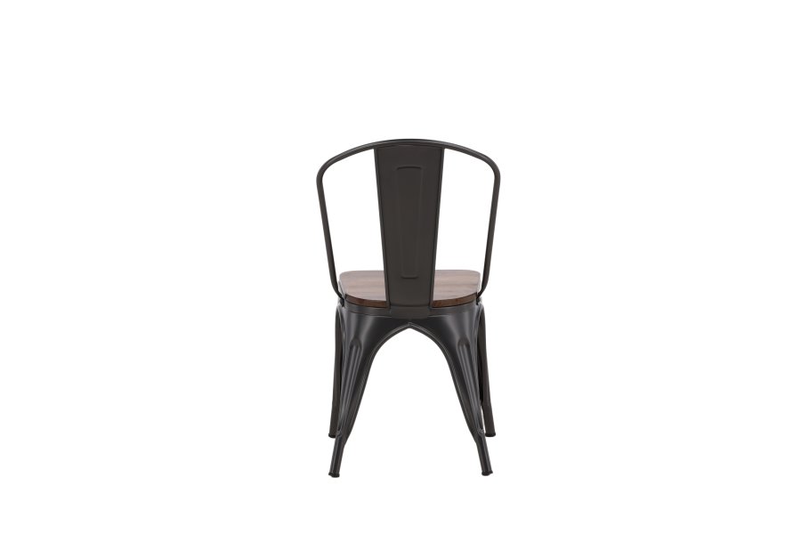 VENTURE DESIGN Tempe spisebordsstol - mrkebrun MDF og mrkegr stl