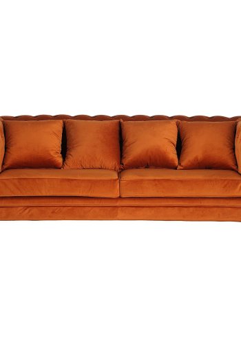 VENTURE DESIGN Velvet 3 pers. sofa - orange velour og tr