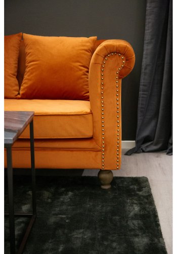 VENTURE DESIGN Velvet 3 pers. sofa - orange velour og tr