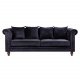 VENTURE DESIGN Velvet 3 pers. sofa - sort velour og tr