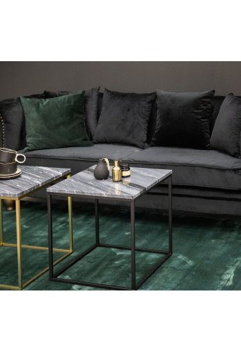 VENTURE DESIGN Velvet 3 pers. sofa - sort velour og tr