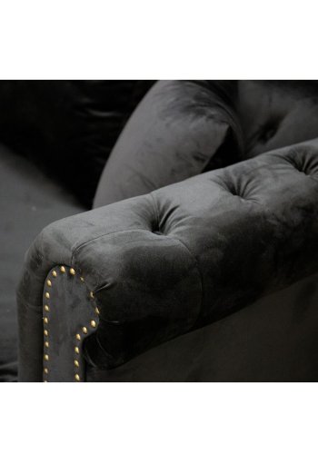 VENTURE DESIGN Velvet 3 pers. sofa - sort velour og tr