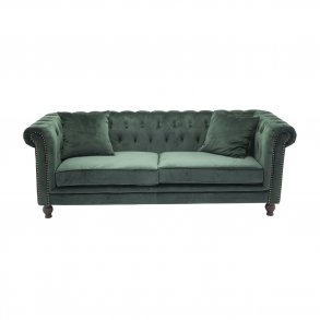 VENTURE DESIGN Velvet 3 pers. sofa - grn velour og tr