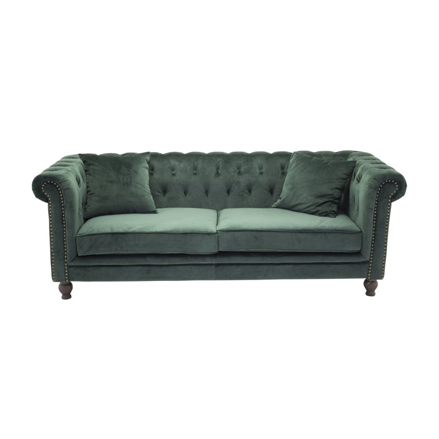 VENTURE DESIGN Velvet 3 pers. sofa - grn velour og tr