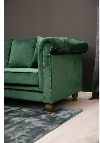 VENTURE DESIGN Velvet 3 pers. sofa - grn velour og tr