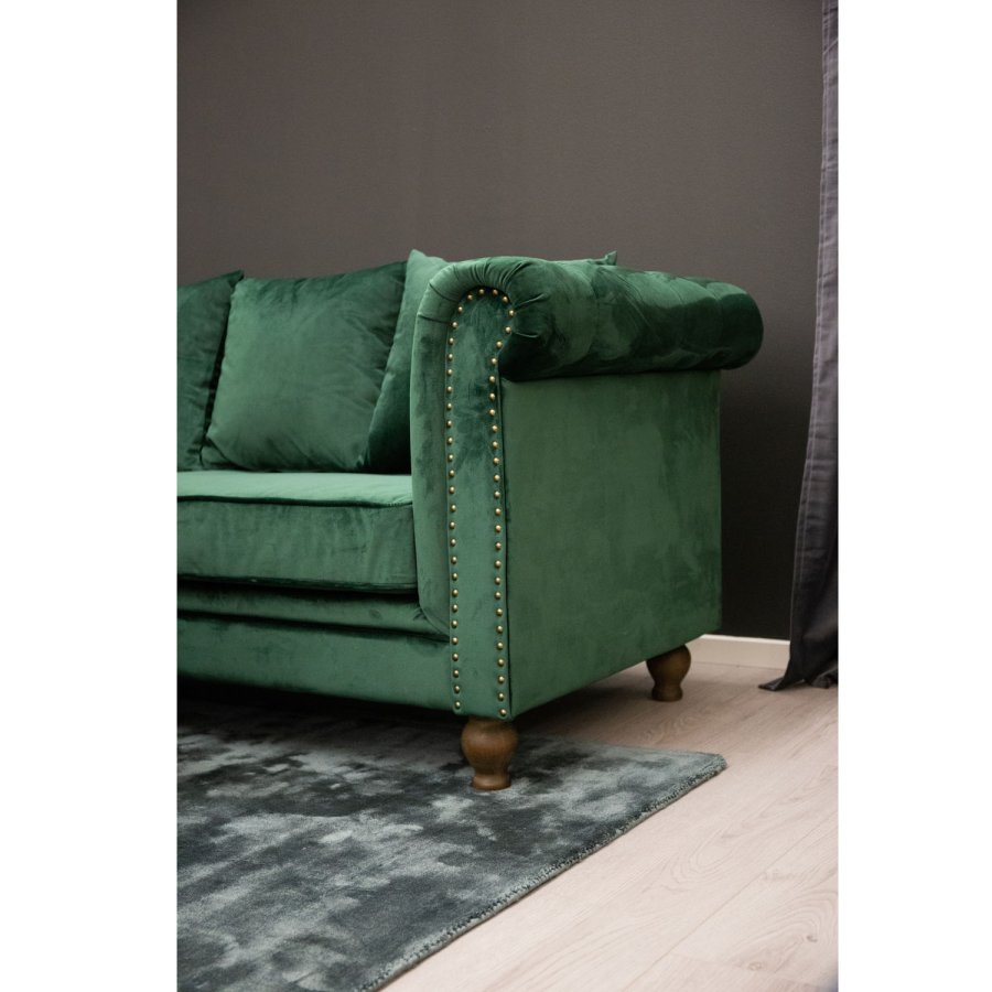 VENTURE DESIGN Velvet 3 pers. sofa - grn velour og tr