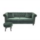VENTURE DESIGN Velvet 3 pers. sofa - grn velour og tr