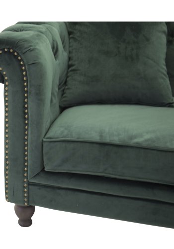 VENTURE DESIGN Velvet 3 pers. sofa - grn velour og tr