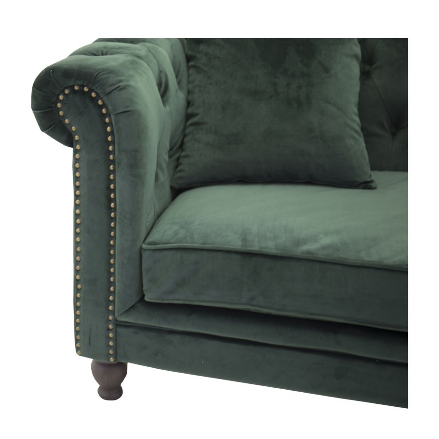 VENTURE DESIGN Velvet 3 pers. sofa - grn velour og tr