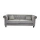 VENTURE DESIGN Velvet 3 pers. sofa - lysegr velour og tr