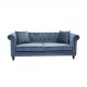 VENTURE DESIGN Velvet 3 pers. sofa - bl velour og tr 