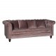 VENTURE DESIGN Velvet 3 pers. sofa - rosa velour og tr