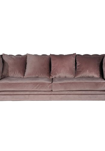 VENTURE DESIGN Velvet 3 pers. sofa - rosa velour og tr