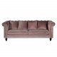 VENTURE DESIGN Velvet 3 pers. sofa - rosa velour og tr