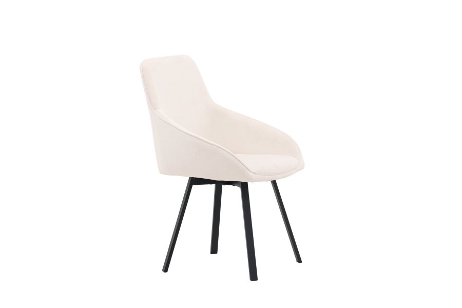 VENTURE DESIGN Rosie spisebordsstol, m. armln - beige stof og sort stl