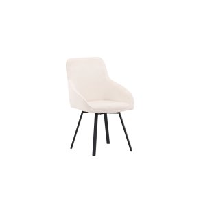 VENTURE DESIGN Rosie spisebordsstol, m. armln - beige stof og sort stl