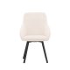 VENTURE DESIGN Rosie spisebordsstol, m. armln - beige stof og sort stl