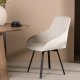 VENTURE DESIGN Rosie spisebordsstol, m. armln - beige stof og sort stl