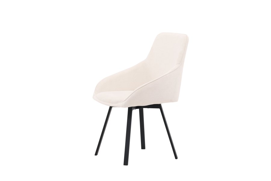 VENTURE DESIGN Rosie spisebordsstol, m. armln - beige stof og sort stl