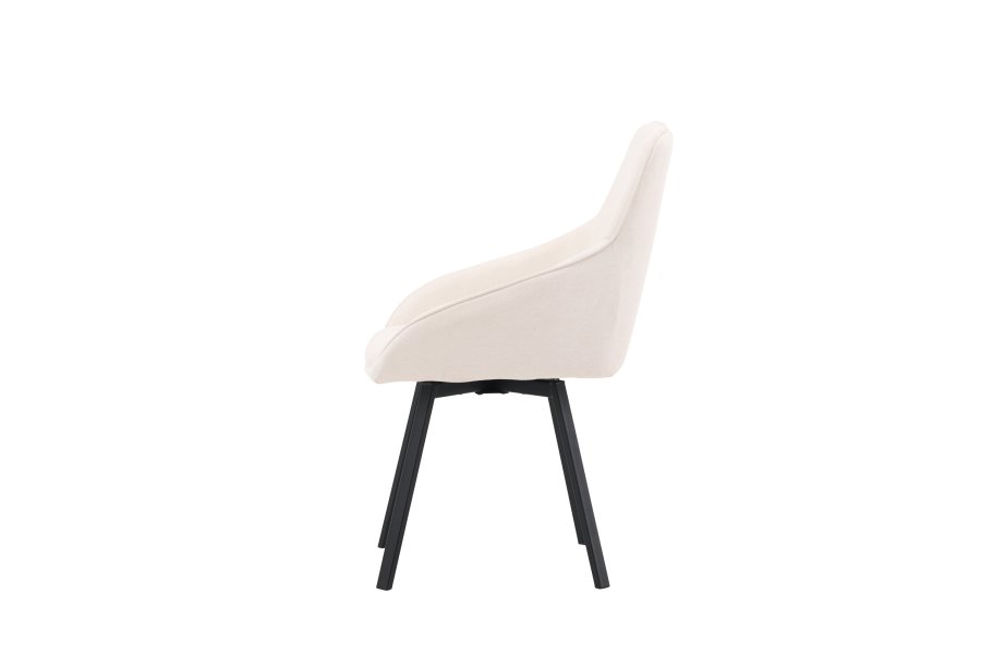 VENTURE DESIGN Rosie spisebordsstol, m. armln - beige stof og sort stl